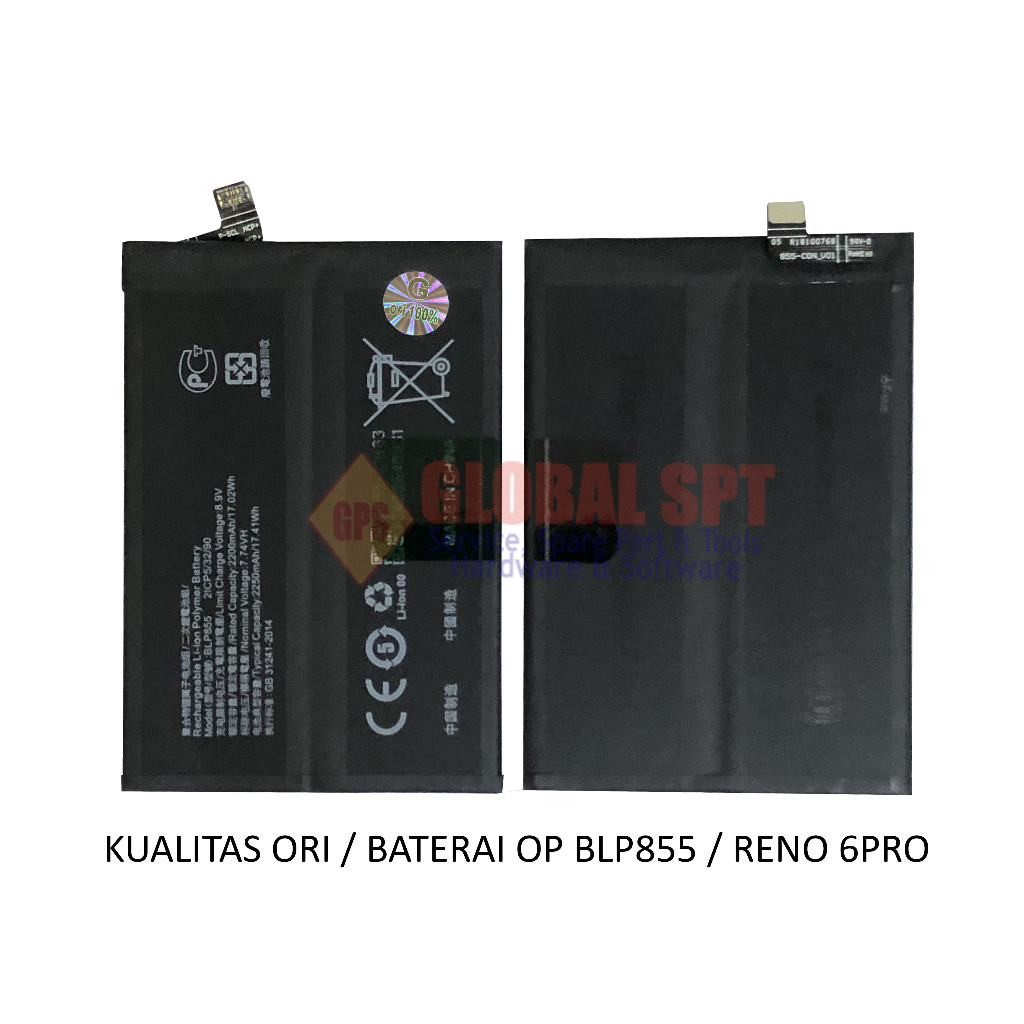 KUALITAS ORI / BATERAI OPPO BLP855 / BATRE RENO 6PRO / BATERE