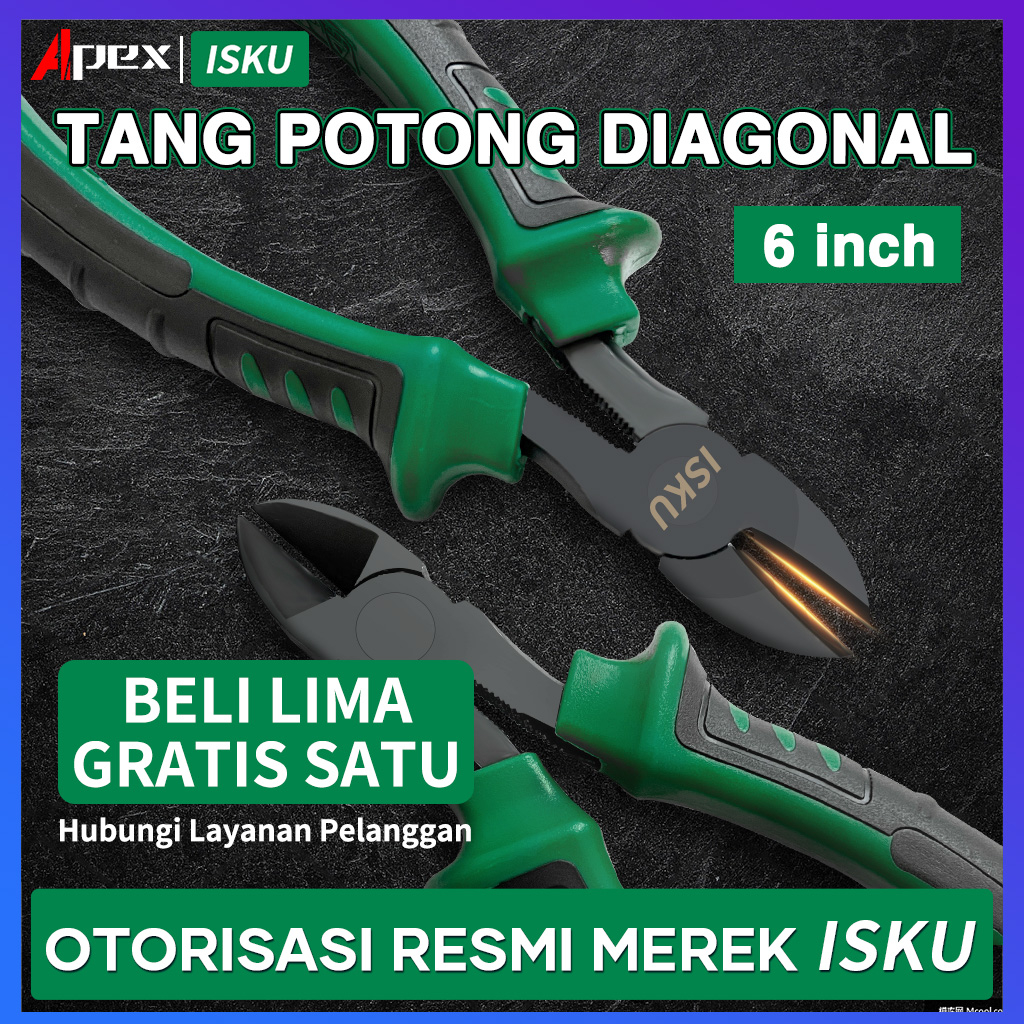 ISKU Tang Potong 6 inch multifungsi lengkap wire cutters tang kombinasi 6 inch 55# Steel