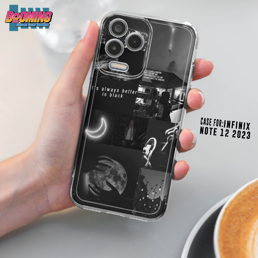 Case Infinix Note 12 2023 Casing Infinix Note 12 2023 Motif [BLACK AESTHETIC] Booming Case Softcase 
