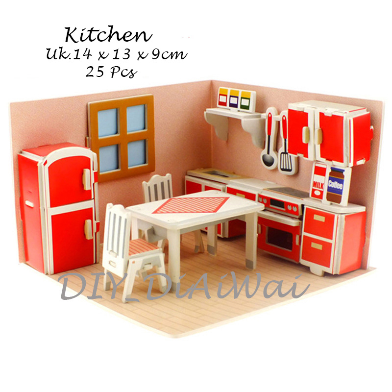 Puzzle 3D DIY bahan foam &amp; paper KITCHEN mainan puzzle edukasi anak (kado,pajangan,dekorasi)