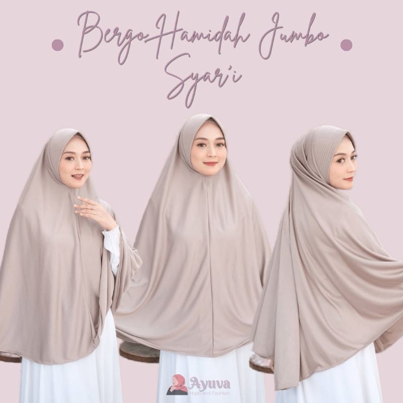 Hijab Bergo Hamidah Jumbo Syar'i | Hijab Bergo Jumbo Termurah