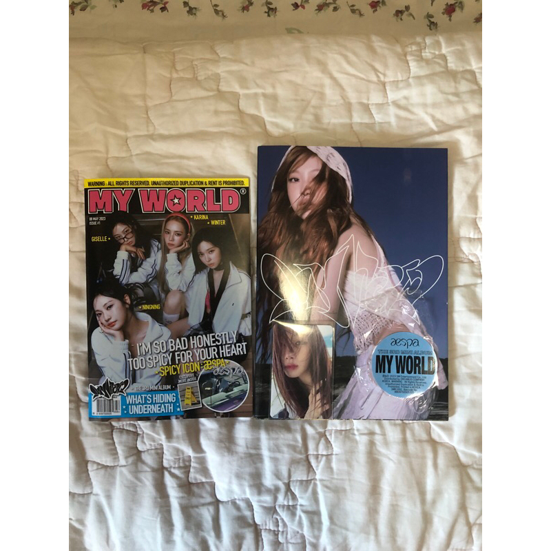 (UNSEALED) Album only aespa MY WORLD zine spicy ver. intro ningning ver. photocard giselle intro