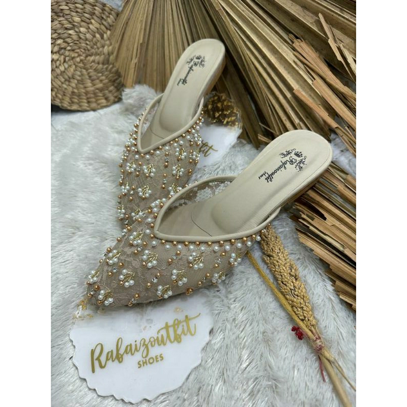 Flatshoes Wedding cantik marisa Cream mix gold