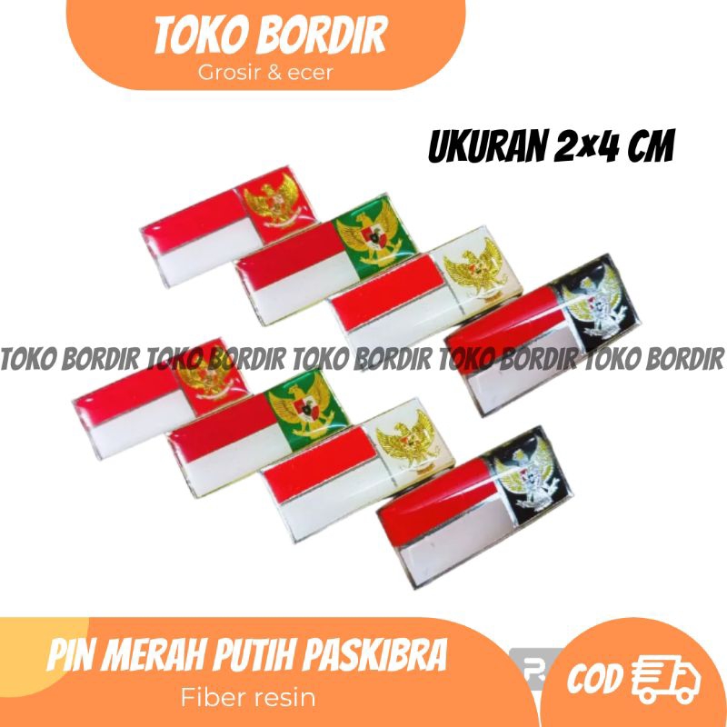Pin merah putih garuda fiber resin 2x4 cm