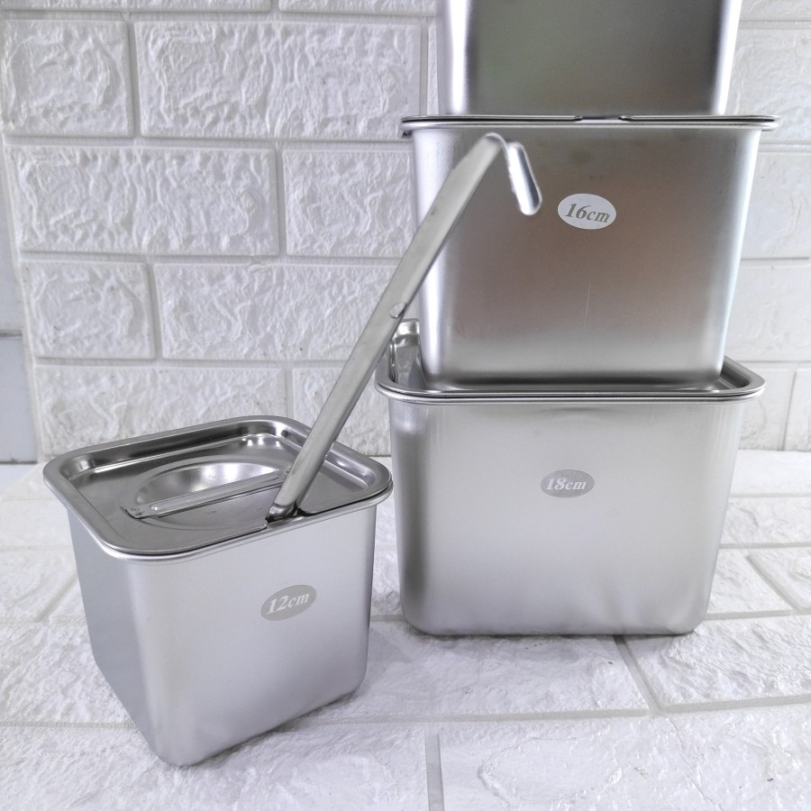 Kontainer Kotak Wadah Stainless Tempat Saus Tray Tutup Gastronom