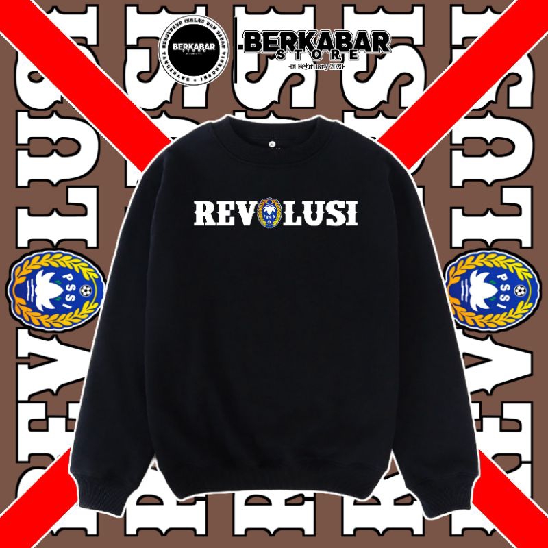 Sweater Crewneck Pria - Revolusi PSSI Mafia [Plastisol] •BerkabarStore•
