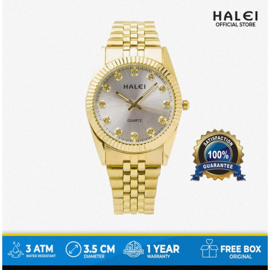 [BATAM] JAM TANGAN HALEI 356 PRIA&WANITA RANTAI STAINLESS STEEL GARANSI 1 TAHUN TAHAN AIR BISA BUAT 