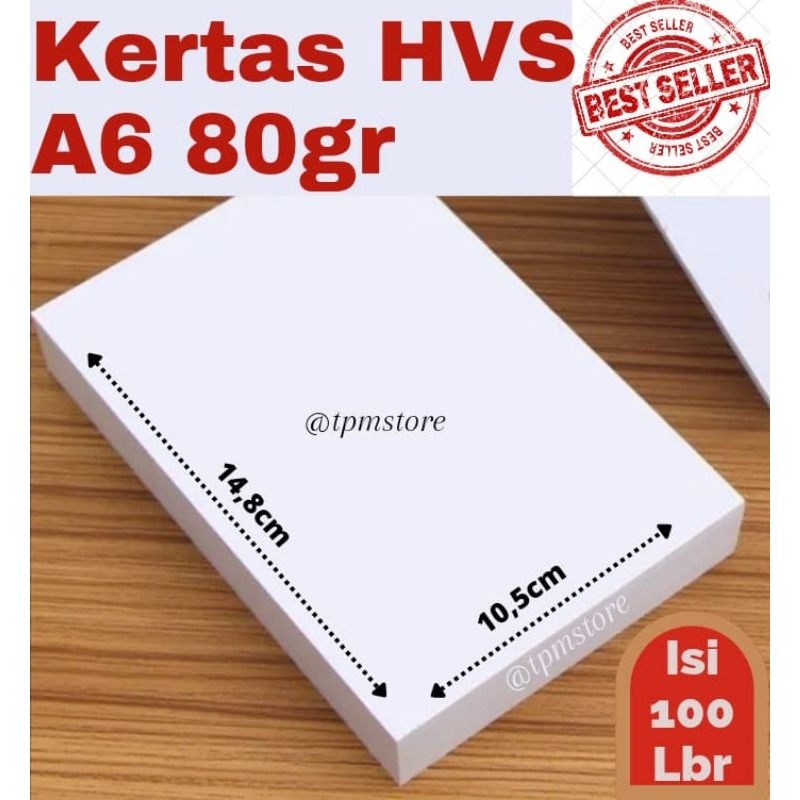 

Kertas HVS A6 80gr isi 100 lbr (Warna Putih)