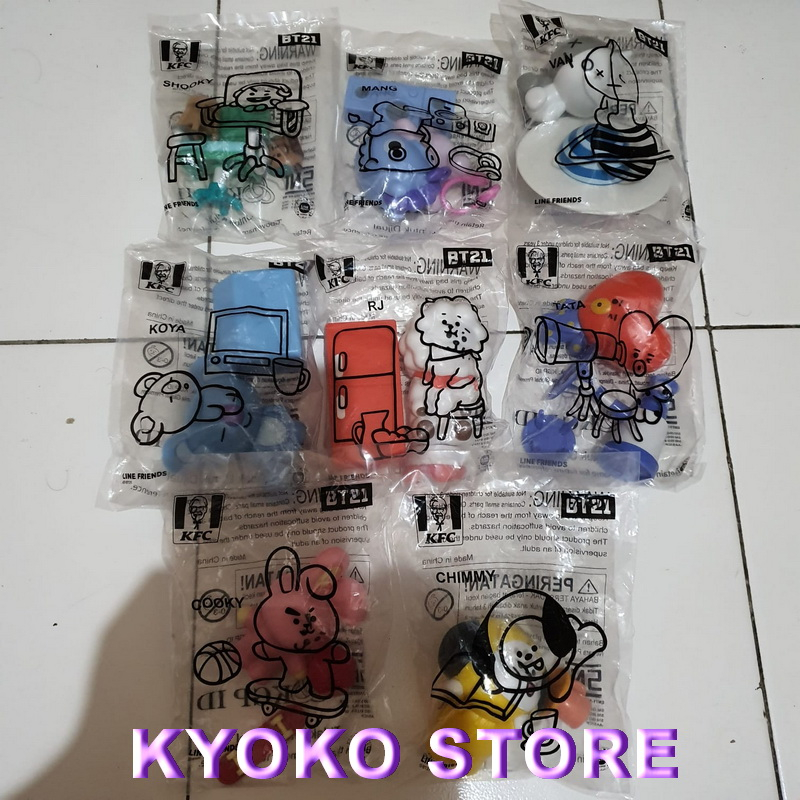 Mainan KFC Chaki Kids Meal BT21 Figure Complete Set