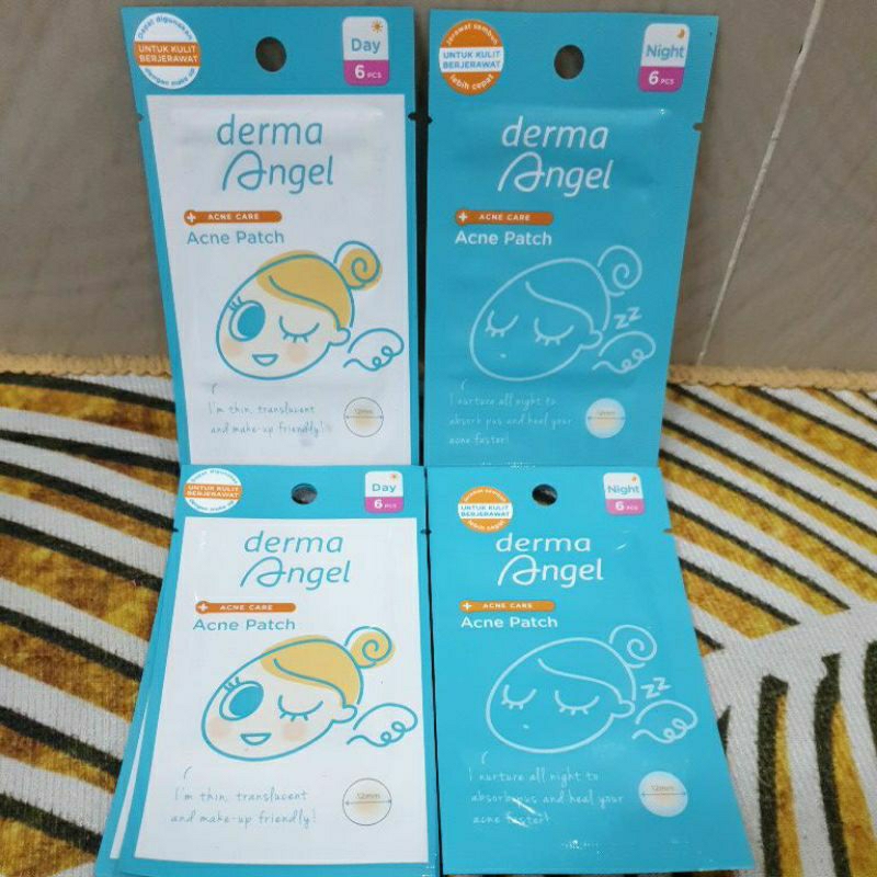 DERMA angel acne patch stiker jerawat siang dan malam isi 6 pcs