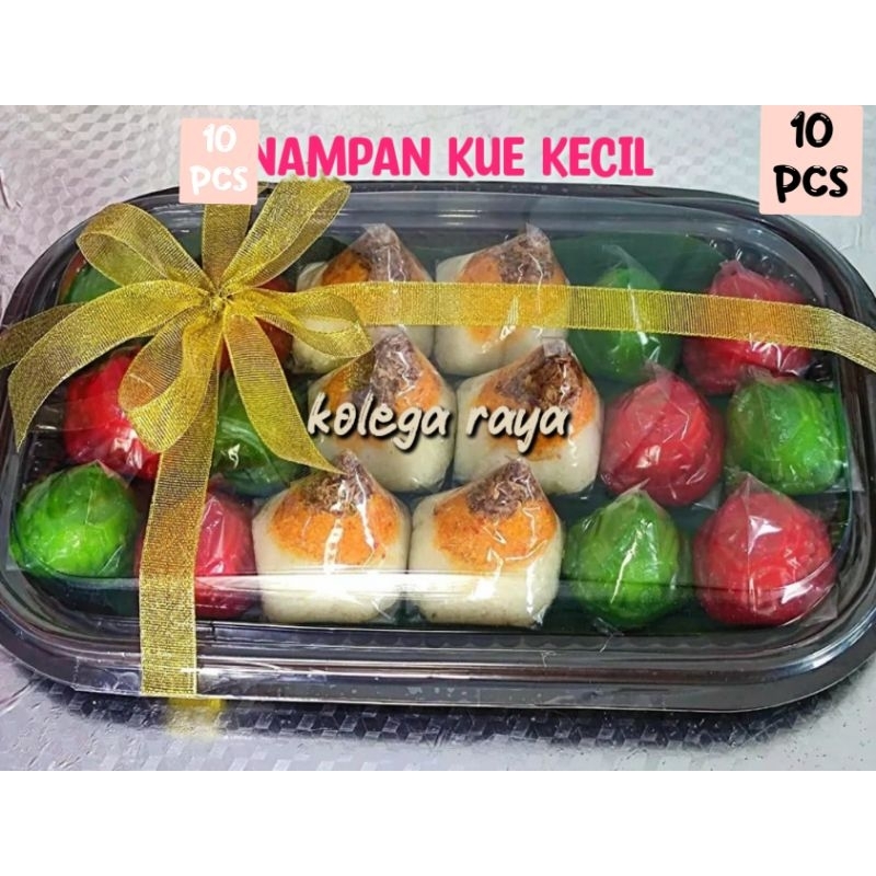 Nampan Kue Basah Ukuran Kecil  Isi 10PCS Tutup Dan Alas Warna Coklat