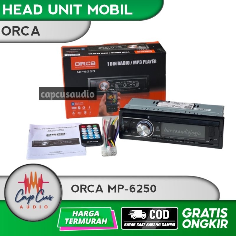 TAPE SINGLE DIN ORCA MP-6250 / HEAD UNIT MOBIL SINGLE DIN ORCA MP-6250
