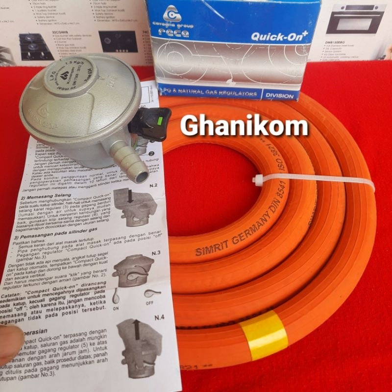Regulator Lpg Pertamina Kosangas Reca italy dan selang gas Simrit GERMANY