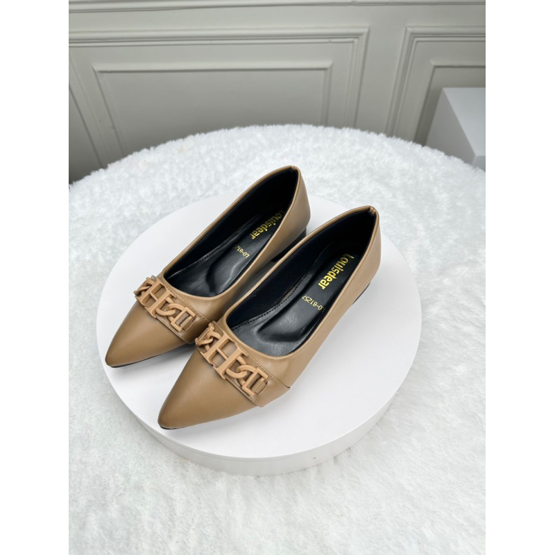 sepatu  flat shoes wanita kekinian terbaru Louisdear B153 bahan satin heel 3 cm