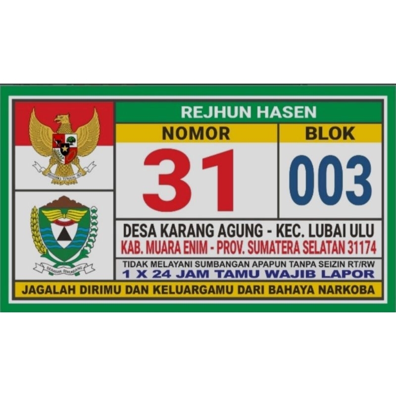 

sablon nomor rumah