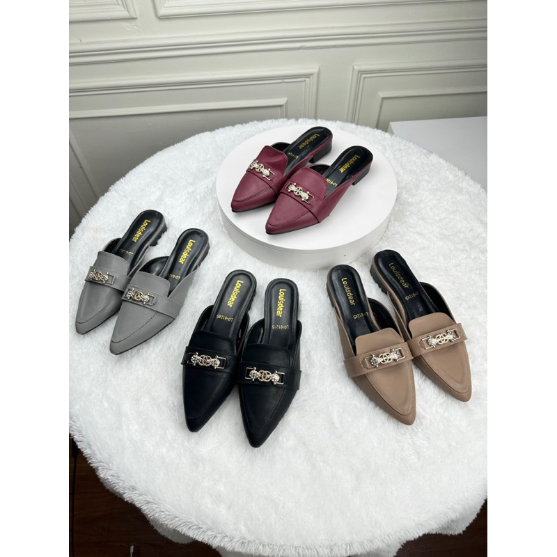 sendal flatshoes wanita terbaru kekinian bahan dove 2 cm  LOISDEAR B86