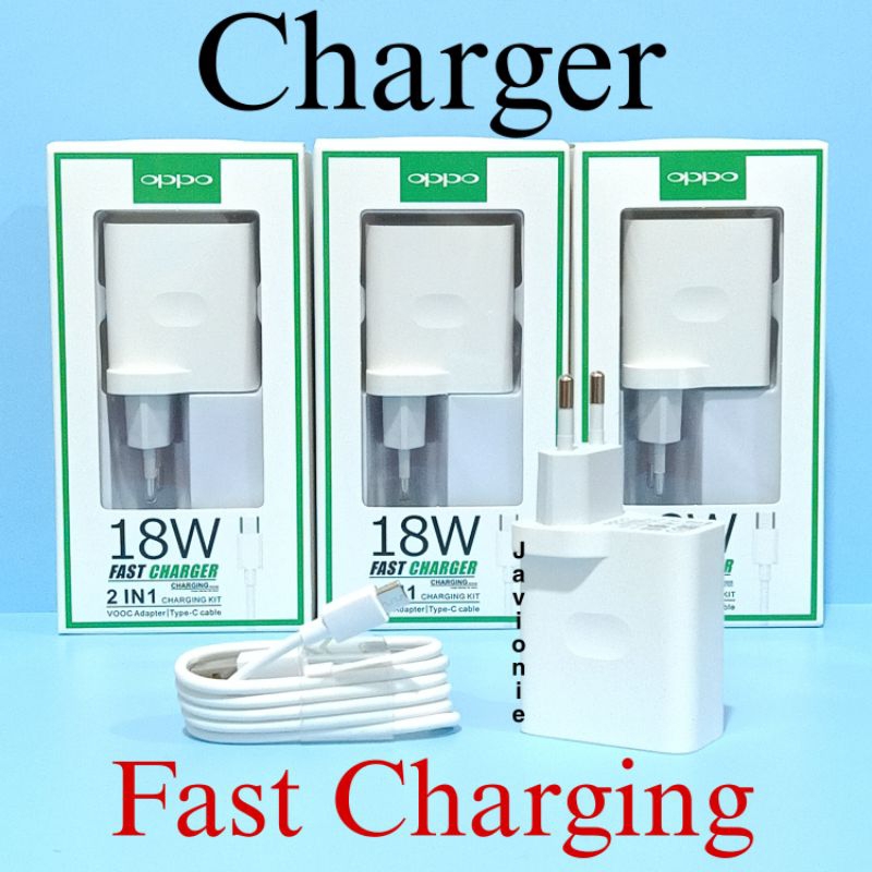 Charger Casan Cas OPPO A92 A33 A52 A53 A54 A55 A74 5G RENO 4F 18W Original 100% Fast Charging Tipe TYPE C