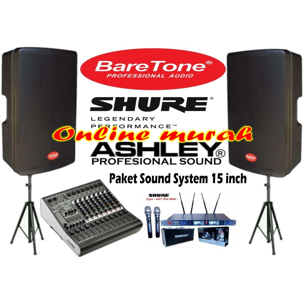 paket sound baretone max15rc 15 inch shure axt500 ll ashley super m8