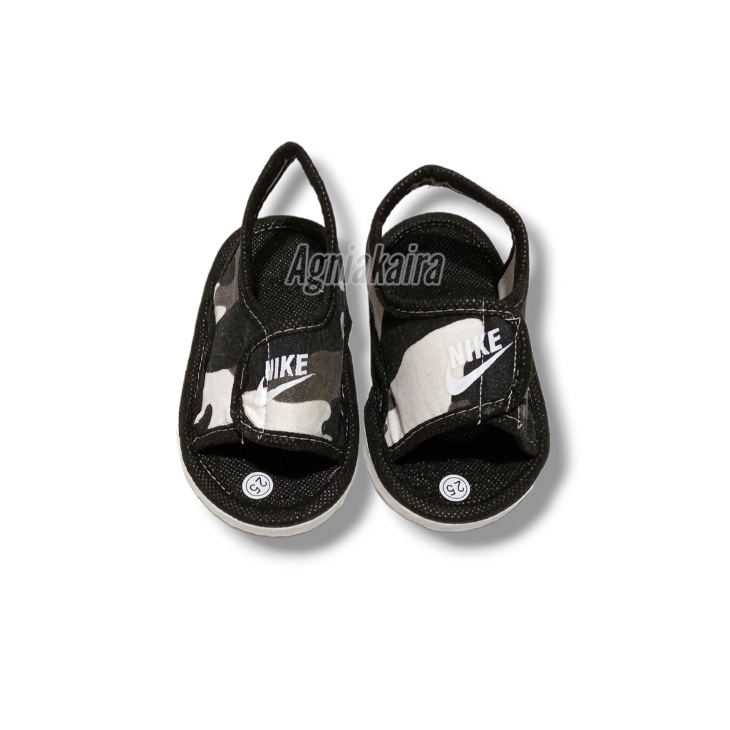 Sandal Bayi Model Selop Perekat Motif Loreng Lucu