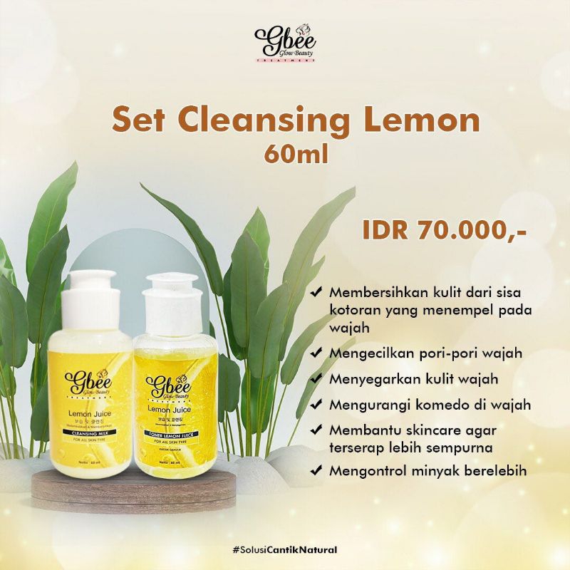 Miffglow - GBEE GLOW BEAUTY SET CLEANSING LEMON JUICE , CELANSER LEMON JUICE TONER LEMON JUICE BPOM