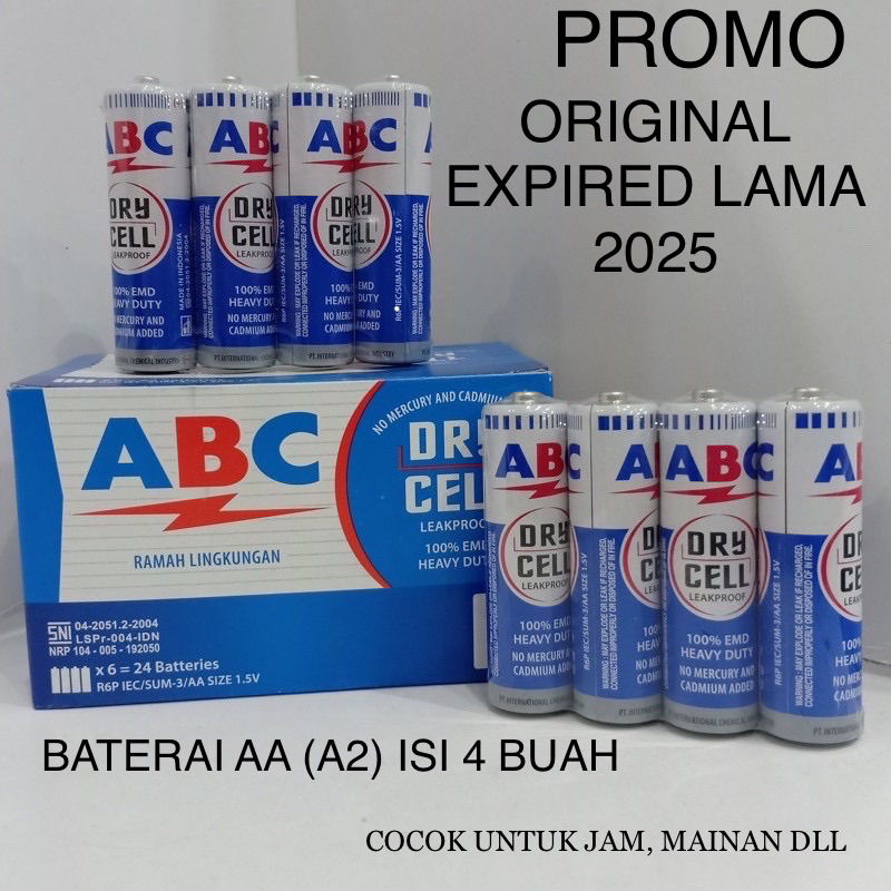 Baterai AA ABC batre jam battery kecil isi 4
