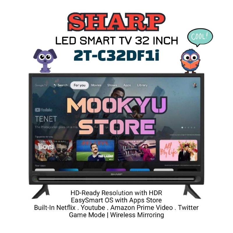 SHARP LED SMART TV 32 inch 2TC32DF1i | 2T-C32DF1i | Digital TV Wifi Youtube