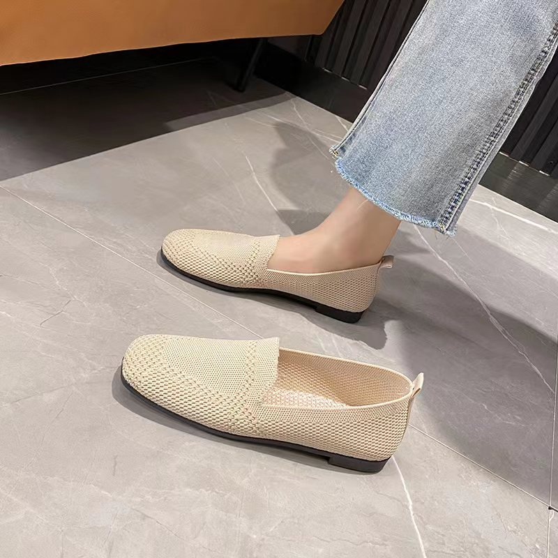 Sepatu wanita import flat shoes casual slip on anti licin sol hitam + BOX 150