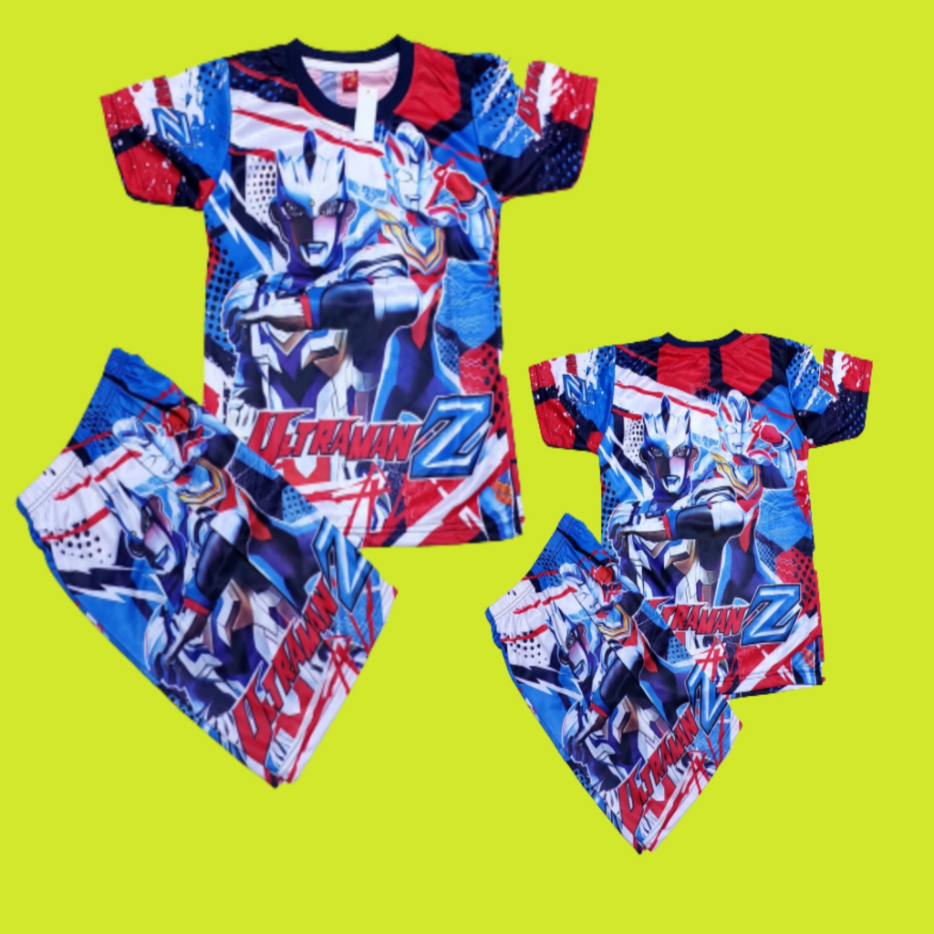 Setelan baju Ultraman bahan licin 2-10 T