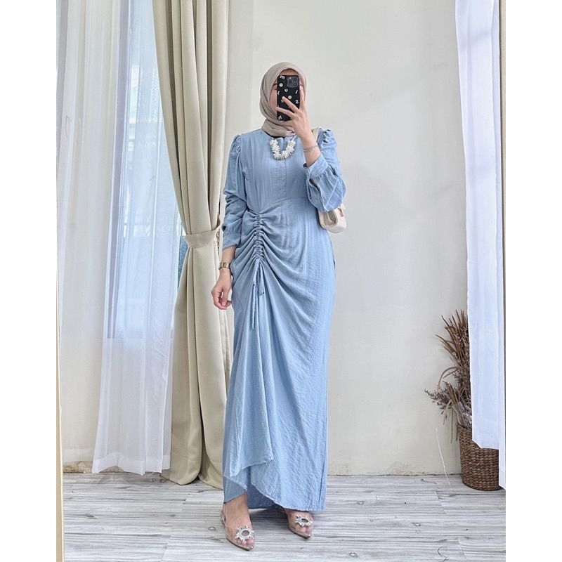 SIZE S M L XL  ERICA 2 DRESS CRINCLE AIRFLOW GAMIS SERUT REMAJA KEKINIAN GAMIS PESTA KONDANGAN