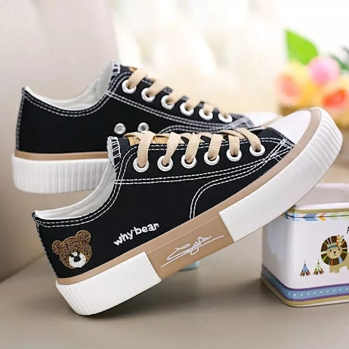 Sepatu kets sneaker cewek wanita remaja dewasa kekinian santai kasual korean style bear karakter 927