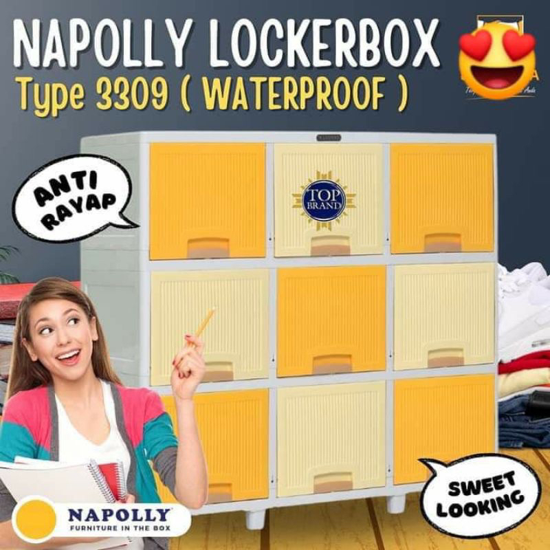 locker box loker laci lemari tv napolly susun 3 dan susun 3 lb-3206 , lb-3309