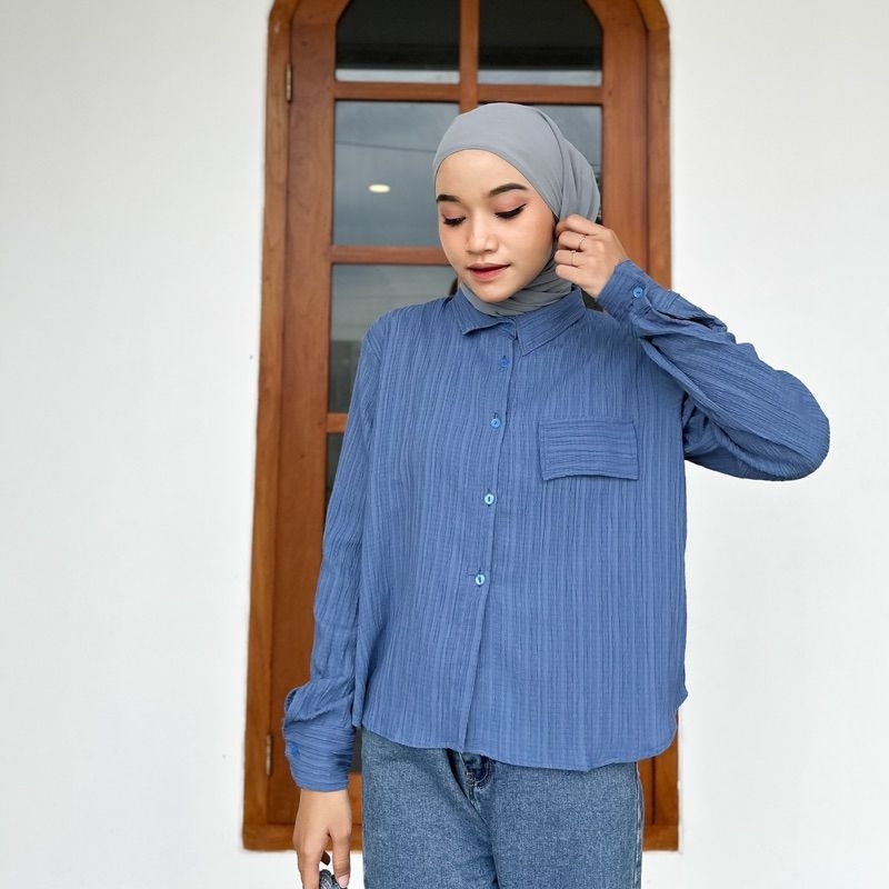 LUNA BLOUSE SEMI CROP | KEEMJA BLOUSE WANITA SEMI CROP | ATASAN WANITA