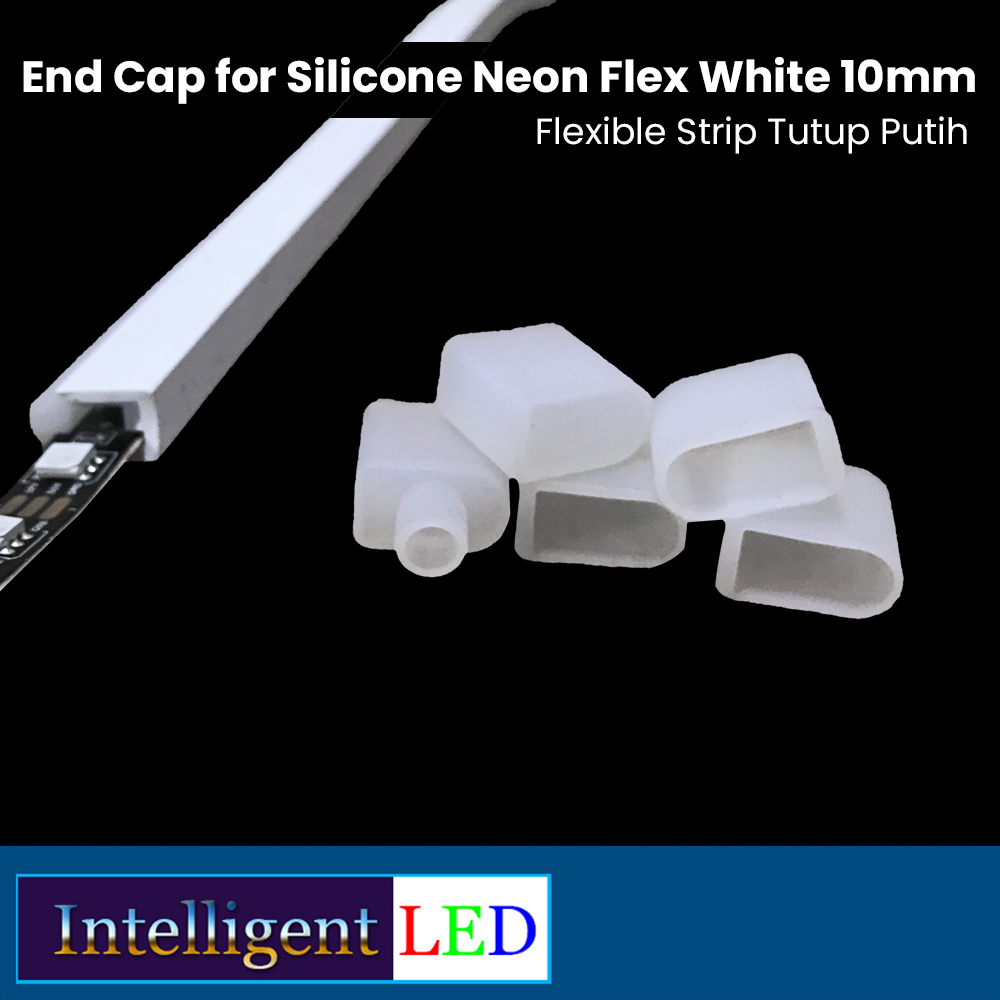 End Cap for Silicone Neon Flex White 10mm  Flexible Strip Tutup Putih