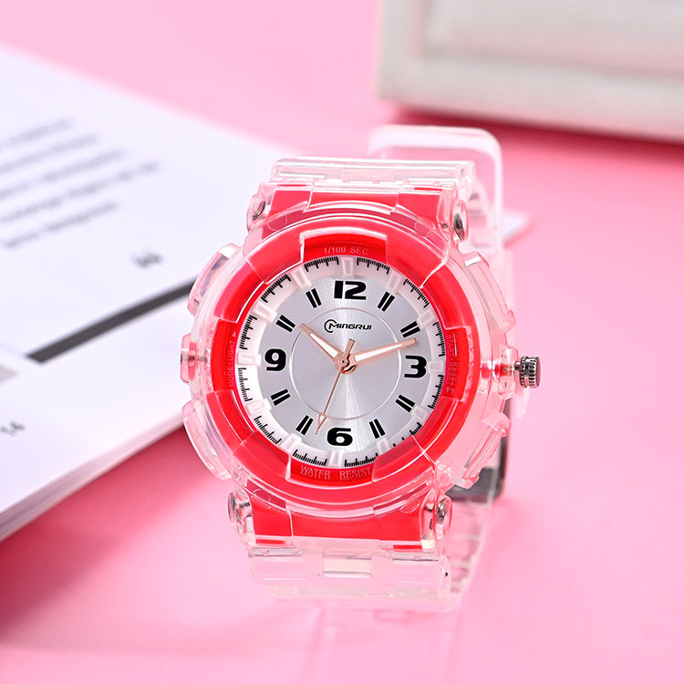 【Free box】Jam Tangan Anak Analog Watch Tahan Air Jam Tangan Putih Transparan Kupu-kupu Glitter 3D Silikon Kartun Jam Tangan Lucu Kuarsa Anak Perempuan Jam Tangan