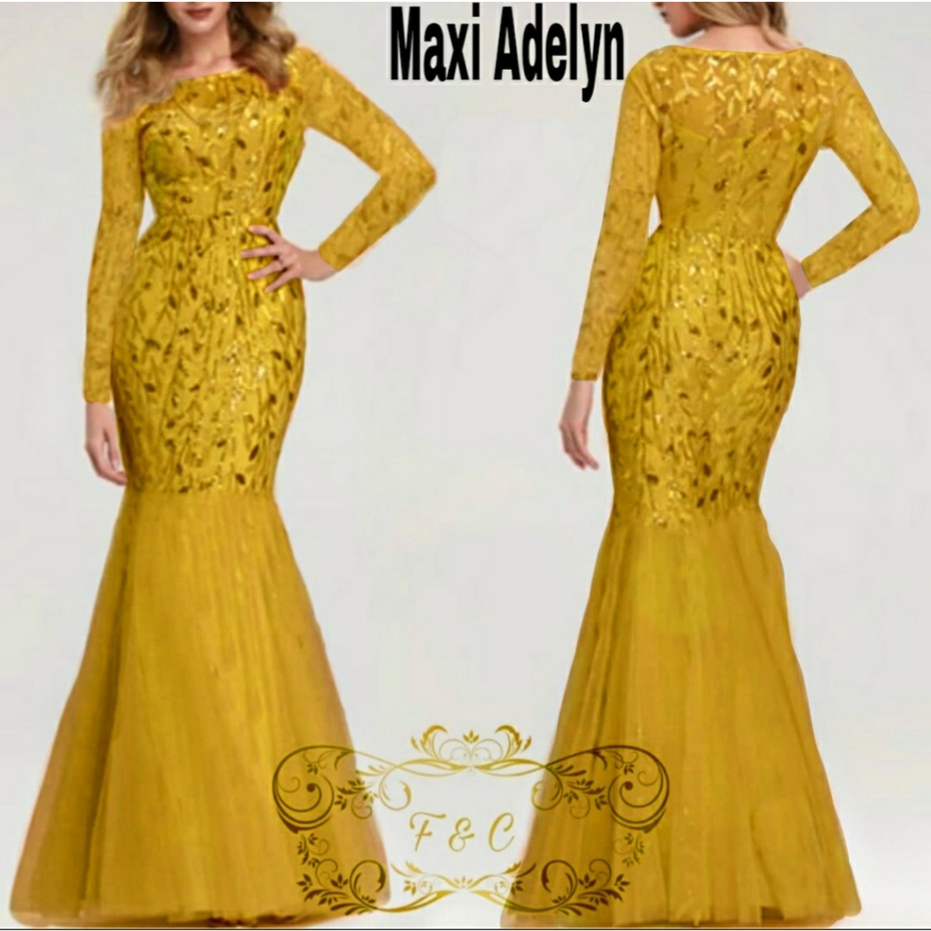 Feodora fashion / Maxi Adelyn / pakaian wanita / dress wanita model duyung / dress party / gaun pesta (GOOD QUALITY)