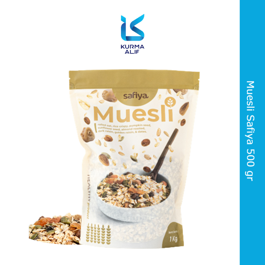 Muesli Oatmeal Dried Fruit Safiya 500 gr - Sereal Sarapan Makanan Sehat Original Premium