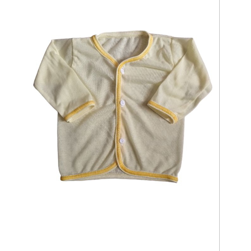 6 pis 12 pis baju bayi tanggaan panjang polos rib