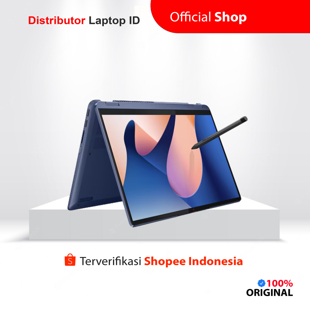 LAPTOP LENOVO IDEAPAD FLEX 5 14ABR8 / RYZEN 5 7530U / RAM 16GB 512GB SSD / 14 INCH IPS TOUCH / WINDOWS 11 OHS - CICILAN 0%