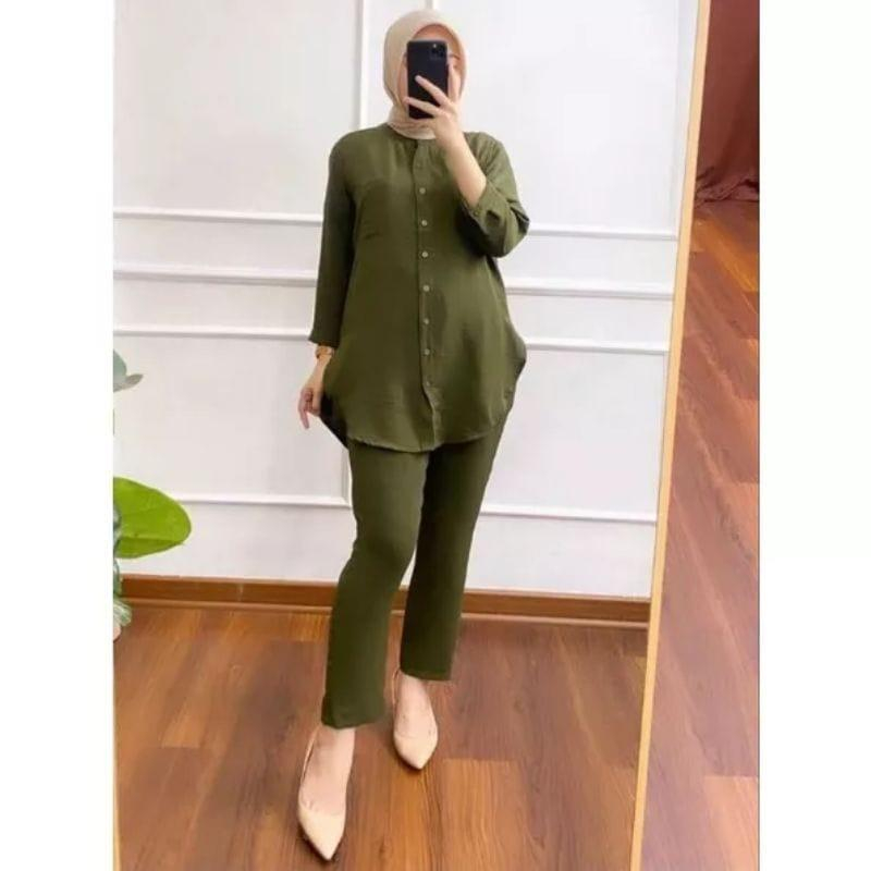 one set kekinian celana kulot terbaru