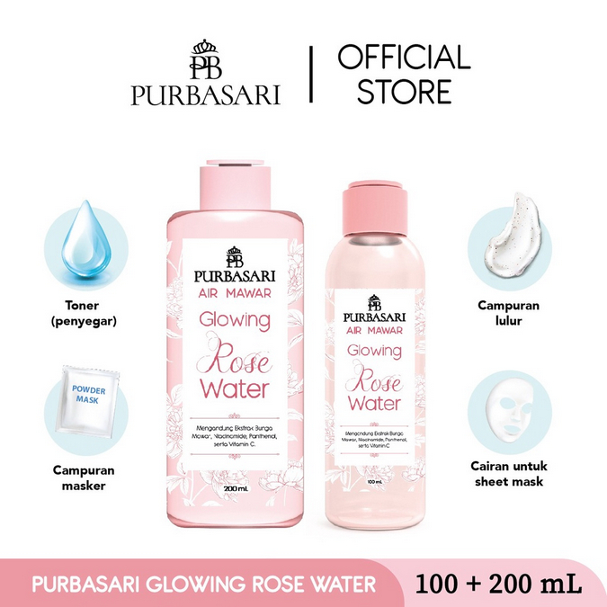 PURBASARI Glowing Rose Water | ❤ jselectiv ❤ Air Mawar PURBASARI ORI✔️BPOM✔️COD✔️