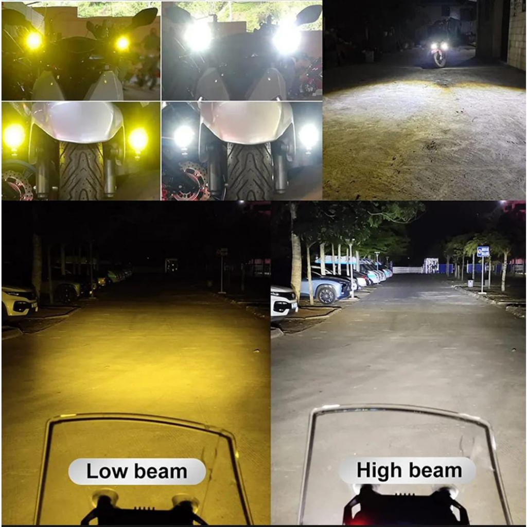 *COD* 2 Buah Lampu Tembak Sorot Motor Mobil LED Laser Mini Sorot Tembak Cahaya Dua Warna Putih Kuning- Lampu Tembak D2 laser