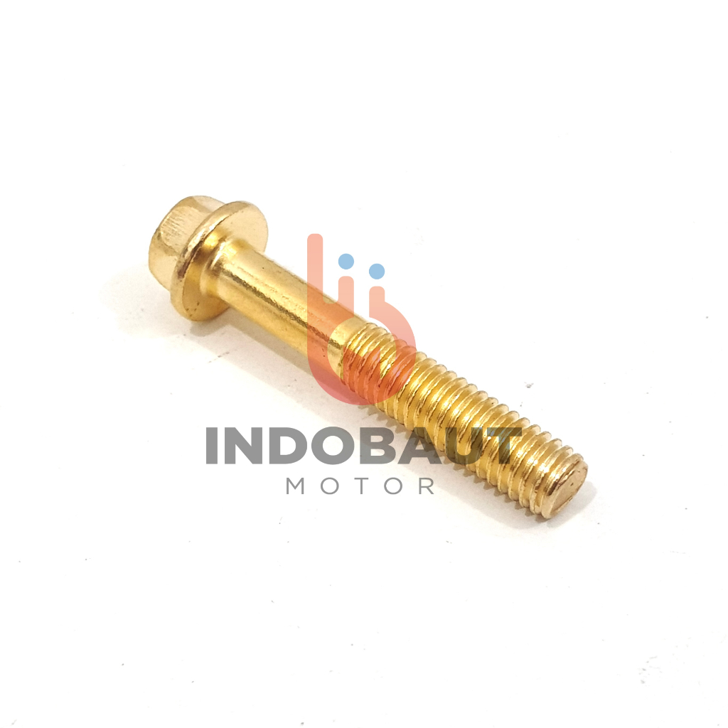 Flange Bolt Baut Blok Mesin 6x30 Kunci 8 Gold