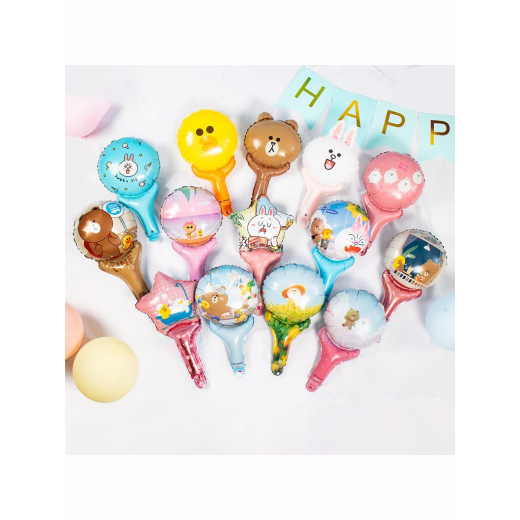 Balon Foil Karakter  Pentungan Motif Kartun  Dekorasi Ulang Tahun Tongkat Tangan