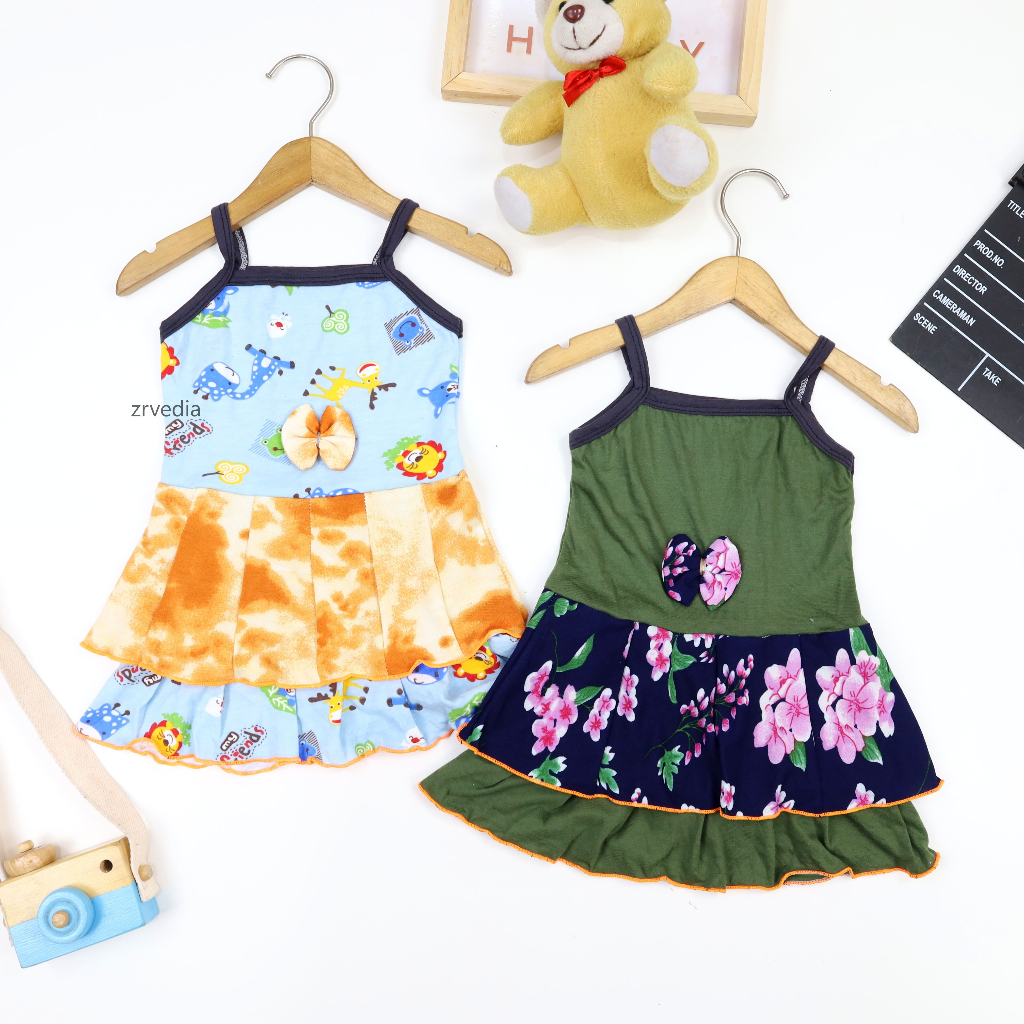 Tanktop  Dress Valerie Uk Bayi 3-12 Bulan / Anak Perempuan Murah Dres Pesta Lucu Adem Kensi