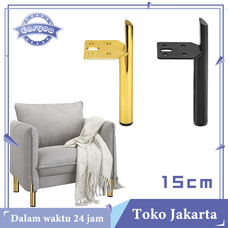 15cm Kaki Sofa Besi Kaki Kursi Sofa Side Leg Table Sofa Metal Gold