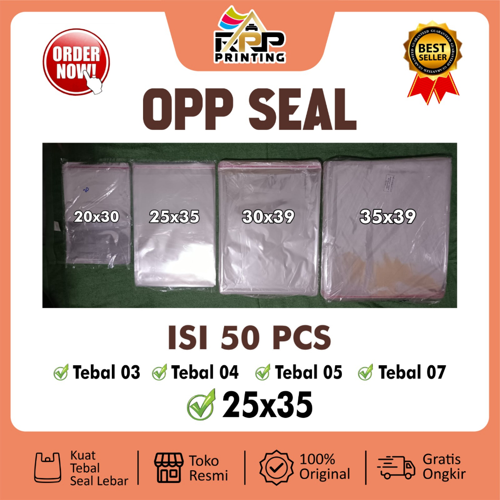  Plastik OPP Seal Uk 25x35 Bening / plastik baju / plastik PP / plastik perekat termurah / plastik lem / plastik lem bening