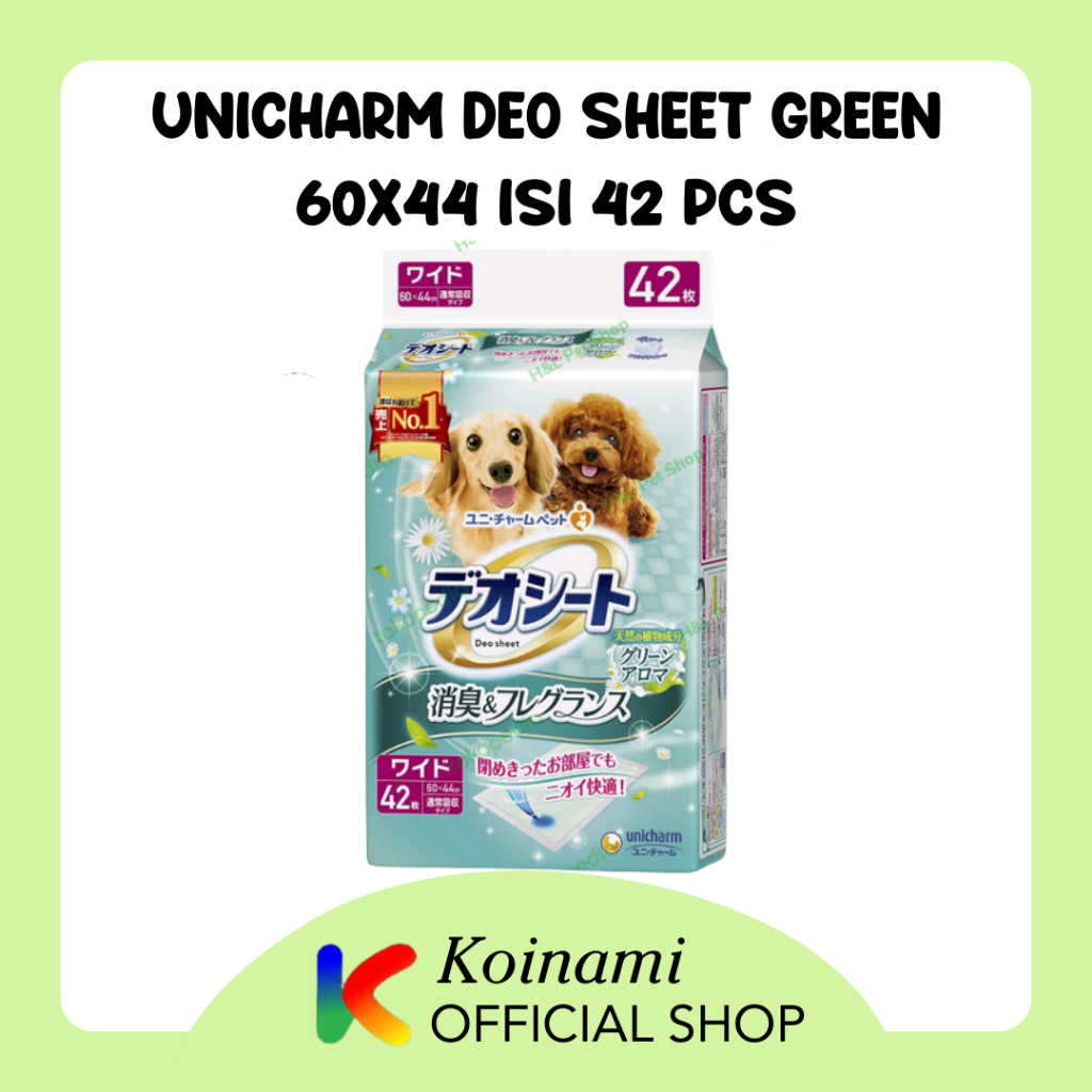 Unicharm Deo Sheet Green Aroma Wide Size 60 x 44 Isi 42 Pcs