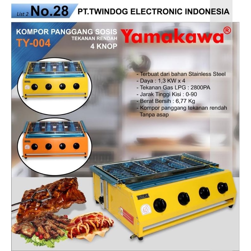 Kompor panggangan Sosis 2 3 4 Tungku Yamakawa/TD Twin Dog MURAH