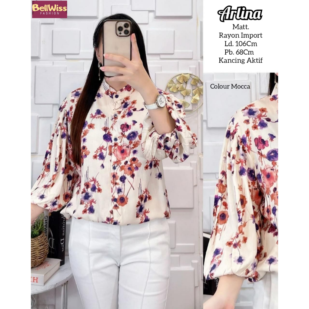 ARLINA BLOUSE / 30.9 / BAHAN RAYON PREMIUM / LD 106 CM / PB 68 CM / ALLSIZE JUMBO / FIT TO XL / BELLWIS