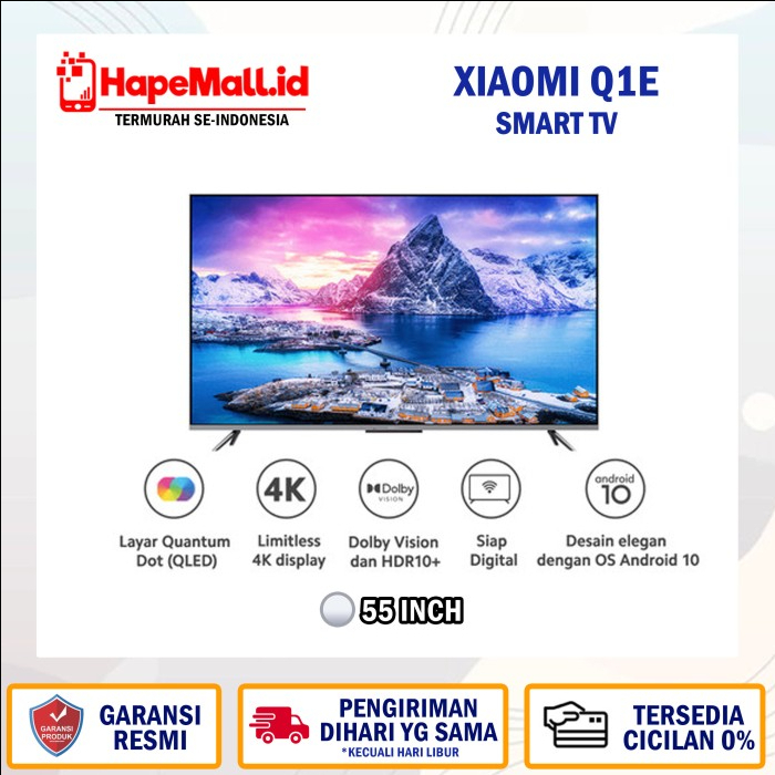 TV LED XIAOMI Q1E ( 55Inch ) ANDROID 9.0 GARANSI RESMI MURAH